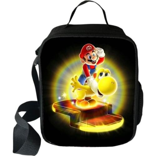 Mario Bros Cooler Lunch Bag Cartoon Girls Portable Thermal Food Picnic Bags for School Kids Boys Lunch Box Tote