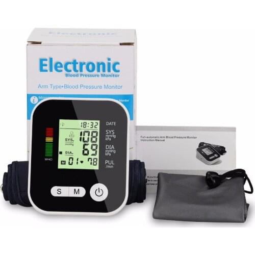 Automatic Digital Upper Arm USB Charge Blood Pressure Monitor Tonometer Digital Sphygmomanometer LCD Measure Presure Household