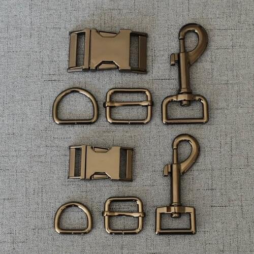 20 Sets 15mm/20mm/25mm Strong Metal Lobster Clasp D Ring Adjuster Belt Straps Release Buckle For Paracord Dog Collar Leash DIY