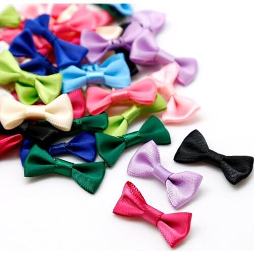 3x1.5cm Polyester Mini Satin Ribbon Bowknot Hair Clips Applique For DIY Sewing Garment & Wedding Decor & Headwear Accessories