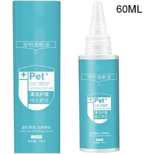 1Bottle 60ML Pet Eye Drops Dogs Cats Eyes Tear Stain Remover Dirt Eliminate Anti-inflammatory Bactericidal Eye Care Cleaner