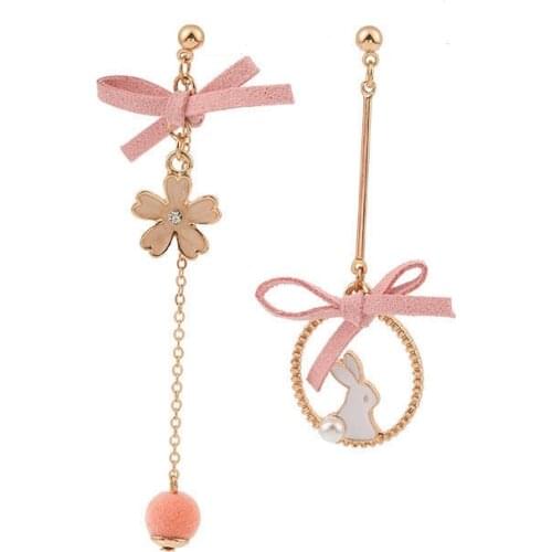 10 pair/lot wholesale fashion jewelry gold metal aesthetic cute bow flower rabbit earrings