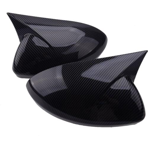 2Pcs Carbon Fiber Style ABS Car Ox Horn Rearview Door Mirror Cover Trim Fit for Nissan Altima 2019 2020