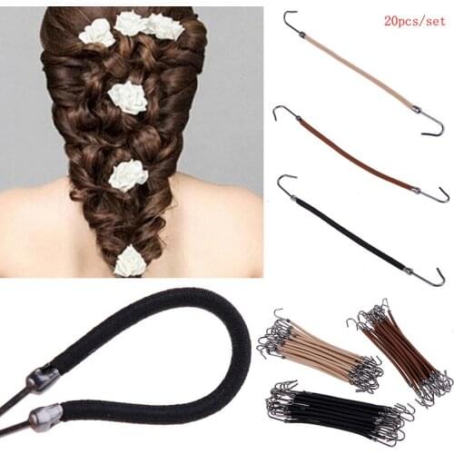 20Pcs Thick/Curly Hair Styling Tools Rubber Bands Hair Braid Elastic Clips Ponytail Hooks Headband Hair Claw Hair Clips