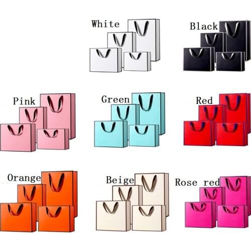 200pcs/lot High-grade Colorful Small paper gift bag Retail jewelry packing bag paper reticule Packing bag Holiday supplies