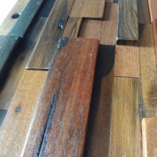 3D strip wood mosaic tile kitchen backsplash tile ancient wood mosaic wall tiles courtyard tile panels hallway mosaic