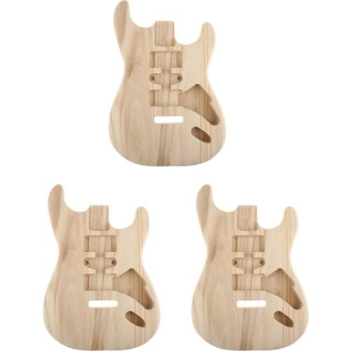 3xDurable Unfinished Guitar Body Sycamore For ST Guitar DIY Part Accessories
