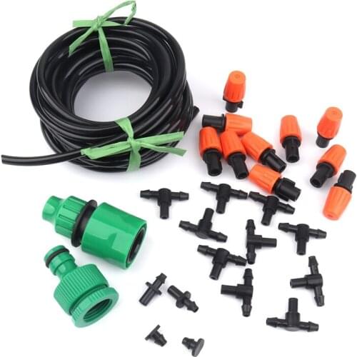 5m 10m Micro Spray Irrigation System 4/7mm Hose DIY Adjustable Sprinkler Outdoor Plant Greenhouse Garden Automatic Watering Kits
