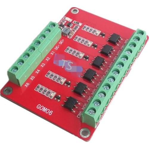 GOM06 6 channel solid state relay module high-level trigger 48V 1A optocoupler isolated output/level voltage conversion