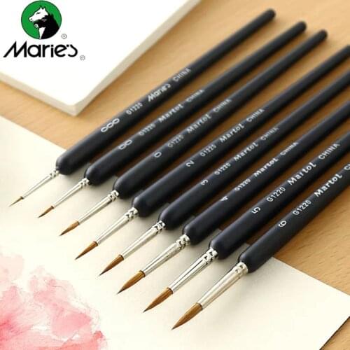 Maries 9/10Pcs Premium Quality Paint Brush Weasel Hair Miniature Hook Line Pen For Detail Art Painting Brush Art Nail Drawing
