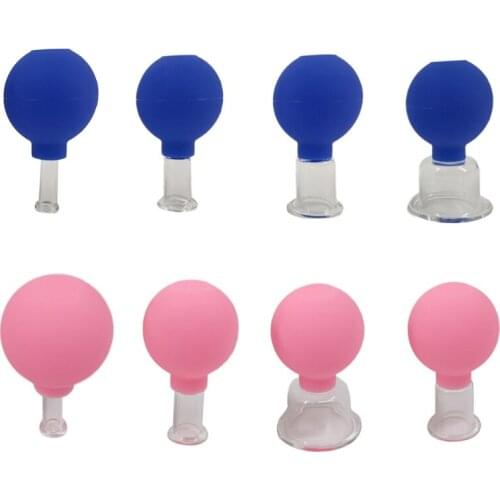 Glass Cupping Cup PVC Eye Face Vacuum Suction Massage Cellulite Cup for Face Skin Neck Back Shoulder Waist Legs Massage 27RC