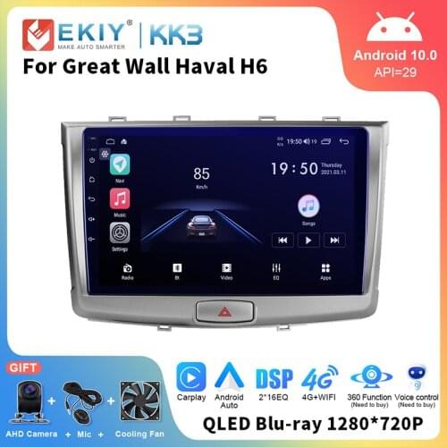 EKIY DSP QLED Car Multimedia Player For Great Wall Haval H6 GPS Navigation Stereo Android 10 Auto Radio Head Unit 8 Core BT WIFI