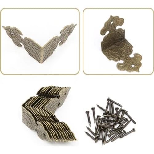 12xAntique Bronze Decorative Jewelry Box Wood Case Feet Leg Corner Protector Wholesale Dropshipping
