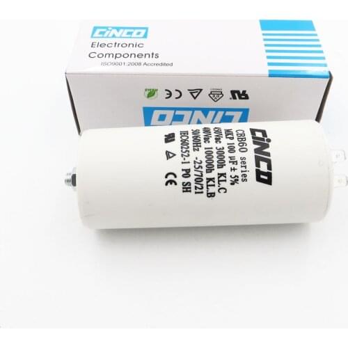 CBB60 Motor Run Capacitor 100UF 400V 450V wire SH DB Polypropylene Film Ac 450VAC Water Pump electrical engine 100mfd 100mf