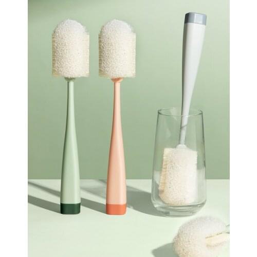 Loofah artifact cleaning foaming more long-handled milk bottle no dead corners tea stain sponge cup brush J05