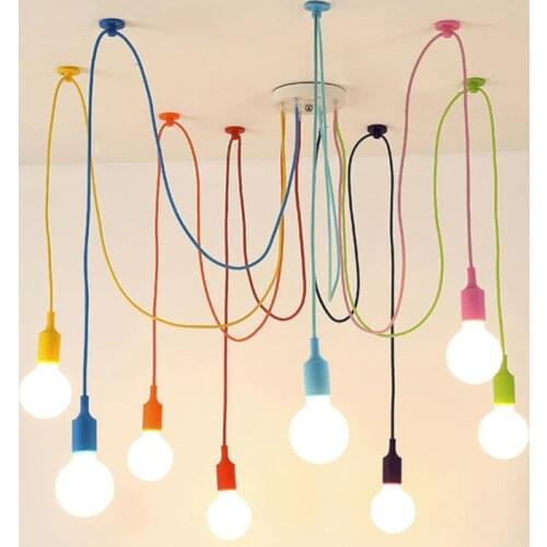DIY 3/4/6/8/10/12 Heads Chandeliers Colorful Indoor Dining Room Living Room Silica Gel Decoration Lighting Lamp