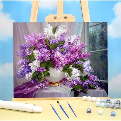 Flowers DIY Painting By Numbers Package Acrylic Paints 40*50 Boards By Numbers Home Decoration Crafts For Adults For Art