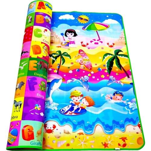 Baby double-sided crawling play mat tent mat outdoor cartoon dinosaur giraffe mat carpet for kids boys and girls0.5 cm thick