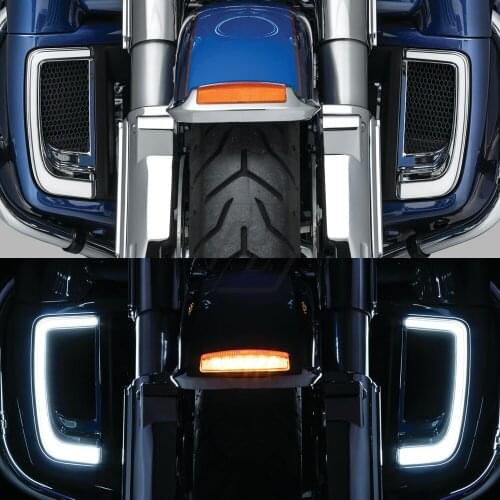 For Harley Touring FLHTCU FLHTCUL FLHTK 2014-2020 LED Turn Signal Light Fairing Lower Grills