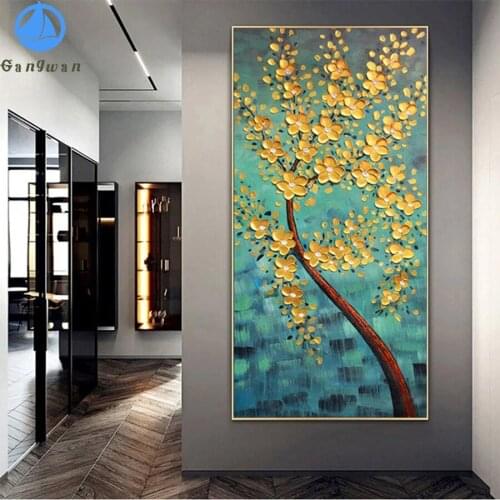 5D round Diamond Embroidery Hot selling home art, wealthy tree Picture Of Diamond Painting Full Square Mosaic Handmade Gift