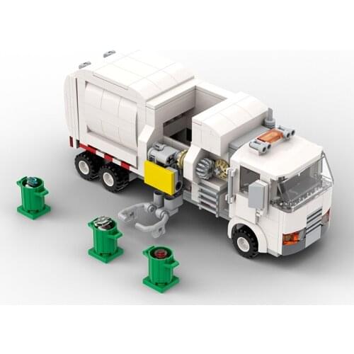 Building Block C5333A City White Garbage Classification Truck Car Sets Block Set Of Toys For Gifts
