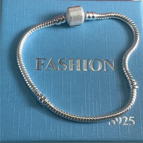 Hot Sale Fashion Silver color Snake Chain European Charm Bead Fit Original Bracelet Bangle Jewelry For Women Wholesale Gift