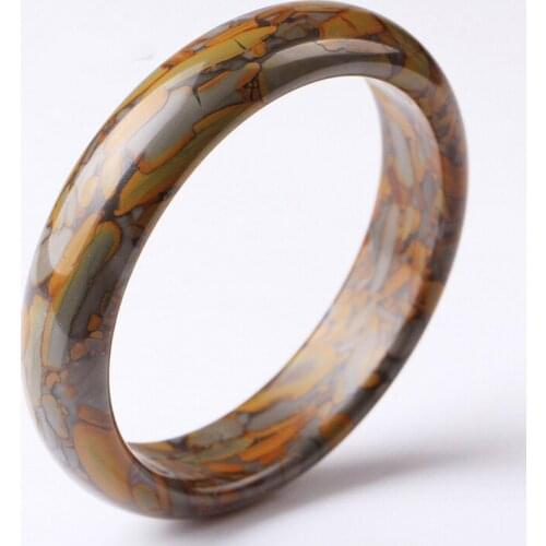 Genuine Natural Color Brown Jade Bangle 54-64mm Bracelet Charm Jewellery Fashion Accessories Hand-Carved Amulet Gifts Women Men