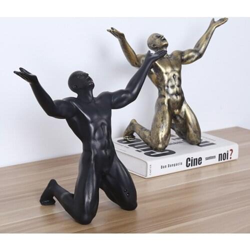 Nordic Creative Shouter Character Statue Resin Modern Art Sculpture Figurine Home Decoration Study Living Room Desk Ornaments