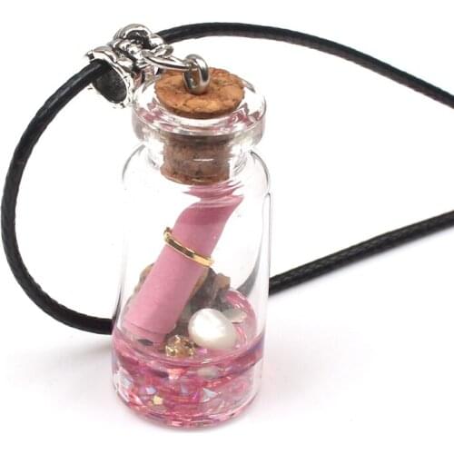 New Creative Lover Wishing Bottle Colorful Drift Bottle Necklace Adjustable Chain Girl, Best Birthday Present