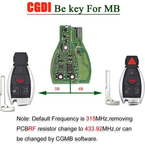 Original CGDI MB CG BE Key 315MHZ/433MHZ for Mercedes Benz Work with CGDI MB Programmer Support All FBS3 and Automatic Recovery