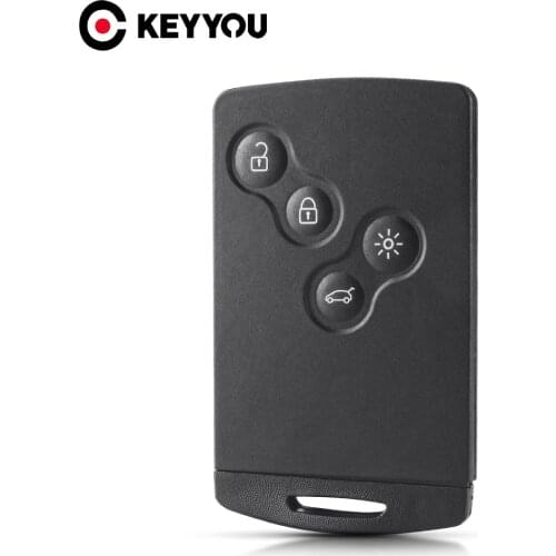 KEYYOU Original Key Shell 4 Buttons For Renault Laguna Koleos Megane Fob Remote Smart Card Key Case WIth Insert Small Key Blade
