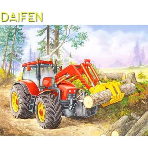 Full Square Diamond painting Cross stitch excavator track forest Full Round Diamond mosaic 5D DIY Diamond embroidery