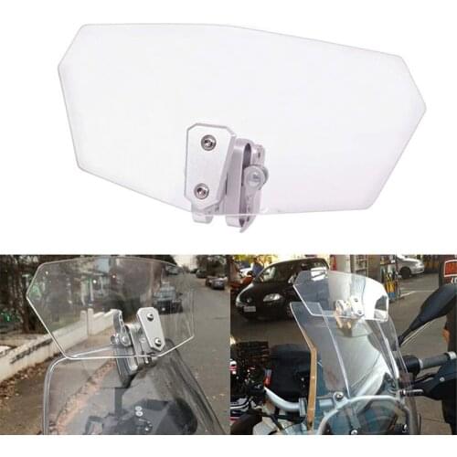 Adjustable Clip On Windshield Windscreen Extension Spoiler Wind Deflector For Universal Motorcycle