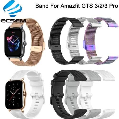Wrist strap for Amazfit GTS2 GTS smart watch band replacement silicone metal wristband for Garmin venu bracelet loop strap