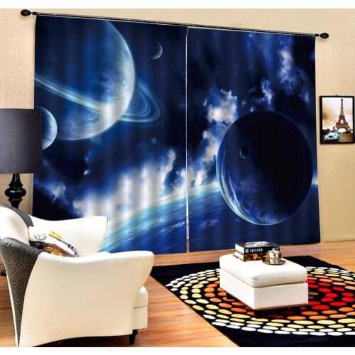 Blue star curtains Luxury Blackout 3D Window Curtains For Living Room Bedroom Customized size