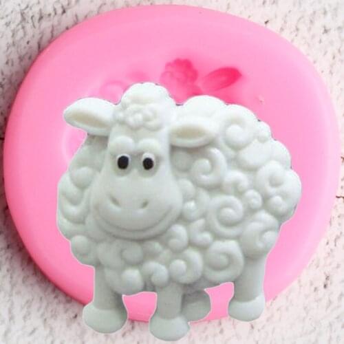Sheep Silicone Mold 3D Animals Candy Chocolate Fondant Molds DIY Baby Birthday Cake Decorating Tools Cupcake Topper Mould