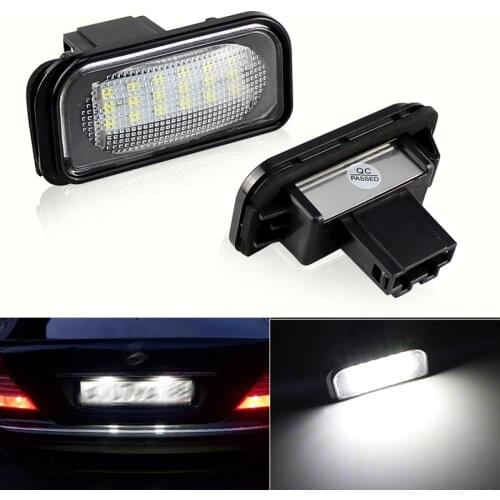 2pcs LED License Number Plate Lights for Mercedes Benz C-Class W203 Sedan SL-Class R230 CLK-Class W209 C209 A209 Car-Styling