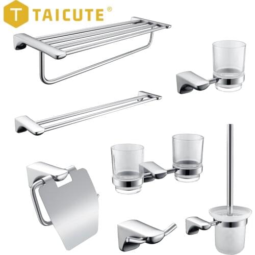 JOYFAN S Bathroom Towel Rack Shelf with Bar Wall Mount Toilet Paper Holder Towel Ring Coat Jacket Hook Bath Accessories Set