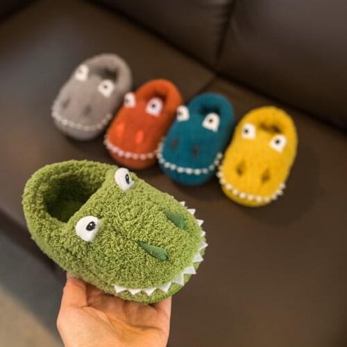 2021 Toddler Cotton Slippers Cartoon Winter Warm Kids Shoes Baby Boy House Slipper Children Girl Fashion Slides Non-slip Soft