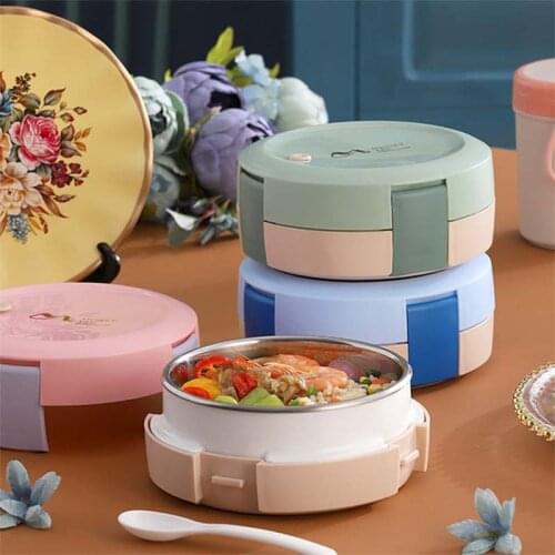 Microwave Stainless Steel Thermal Lunch Box Tableware Students School Leak-Proof Portable Bento Box Food Container Storage