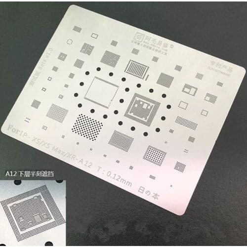 For iPhone XS/XS MAX/XR BGA Stencil A12 CPU RAM Wifi Nand flash Power Audio Touch IC Reballing Pin Heat Template Tin Plant Net