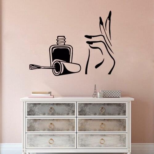 Girl Beauty Salon Wall Decal Vinyl Manicure Hand Spa Wall Stickers Nails Design Polish Interior Removable Modern Home DIY SYY739
