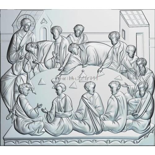High quality New 3D model for cnc The Last Supper 3D carved figure sculpture machine in STL file Religion