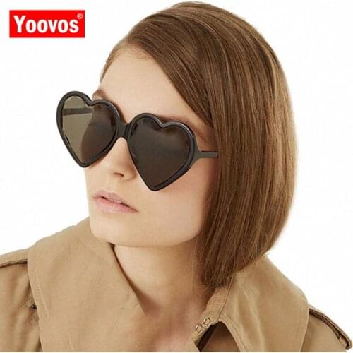 Yoovos 2021 Large Frame Sunglasses Women/Men Luxury Brand Heart Sun Glasses For Women Retro Classic Gafas De Sol Mujer UV400