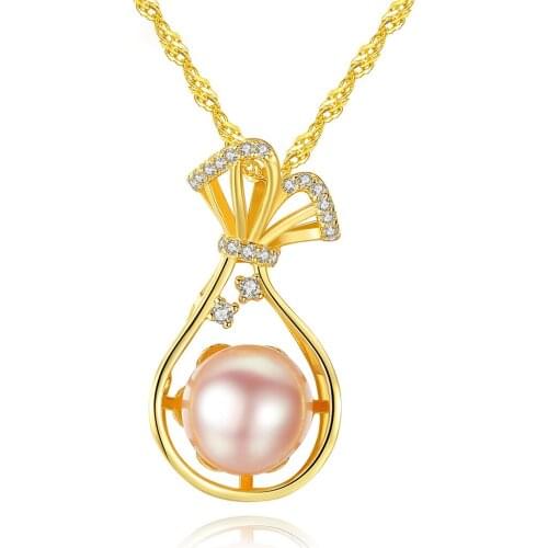 MetJakt S925 Sterling Silver Freshwater Pearl Water Wave Chain Fashion Womens Necklace