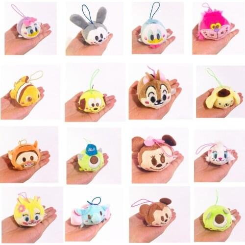 1pieces/lot 7cm mini plush cat dog mouse duck tiger pig doll pendant gift Childrens toys