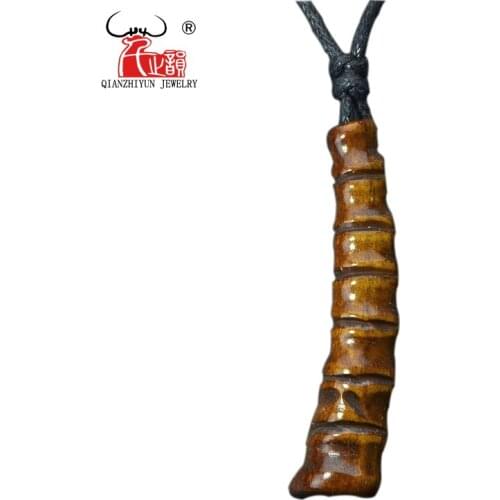 GX061 New Zealand Maori pendant Primitive tribes jewelry Handmade Carved bamboo necklace yak bone necklaces for surfing
