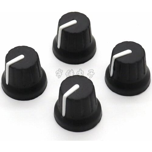 10 Piece 18 * 16mm black plastic rubber knob flower shaft inner hole 6mm potentiometer switch adjustment knob