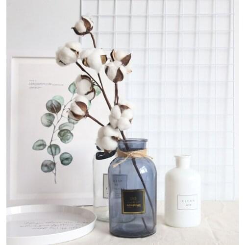 10 cotton branches with artificial flowers 53cm tall