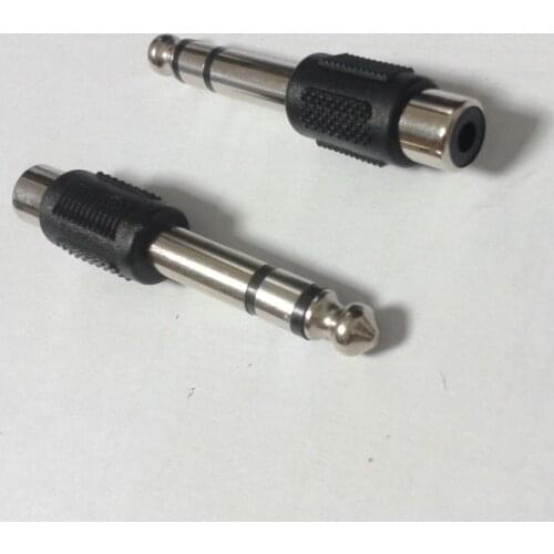 100pcs 6.35mm 1/4" Male Stereo Plug to RCA/Phono Female connector New